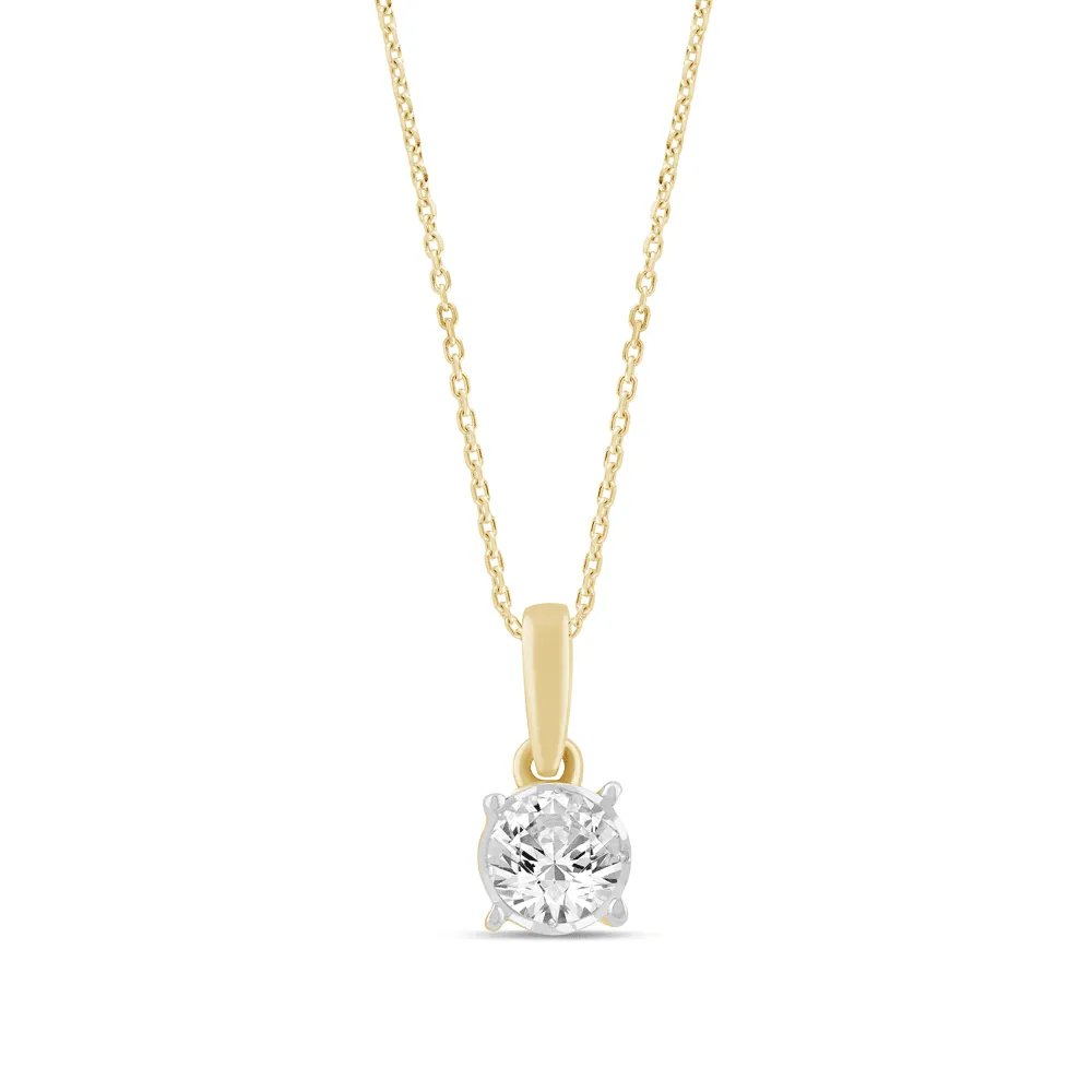 0.15ct Diamond Solitaire Miracle Necklace in 9ct Yellow Gold