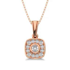 10K Rose Gold 1/6 Ct.Tw. Diamond Square Shape Pendant