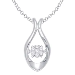 10K White Gold 1/20 Ct.Tw. Moving Diamond Fashion Pendant