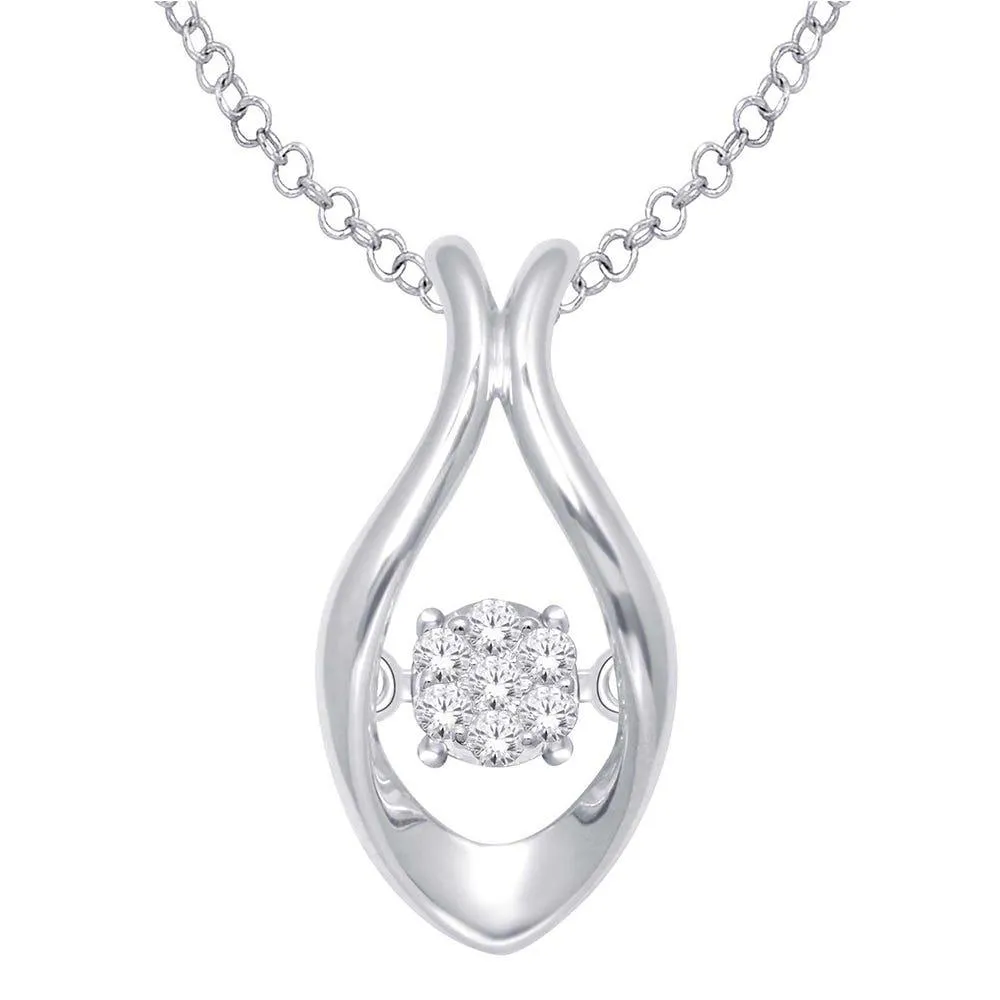 10K White Gold 1/20 Ct.Tw. Moving Diamond Fashion Pendant