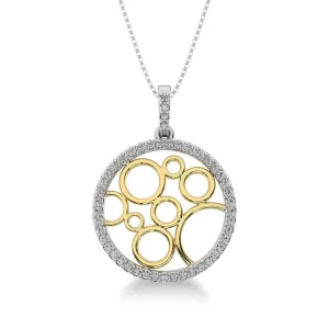 10K White Gold 1/4 Ct.Tw. Diamond Circle Pendant