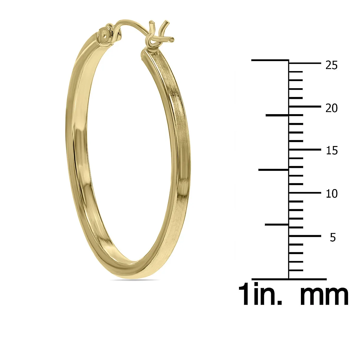 10K Yellow Gold Round Hoop Earrings