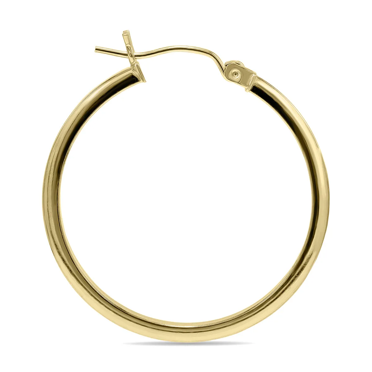 10K Yellow Gold Round Hoop Earrings