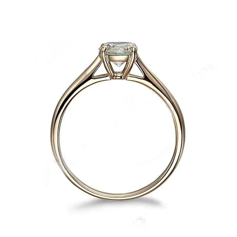 10k Yellow Gold Solitaire Moissanite Ring 1ct