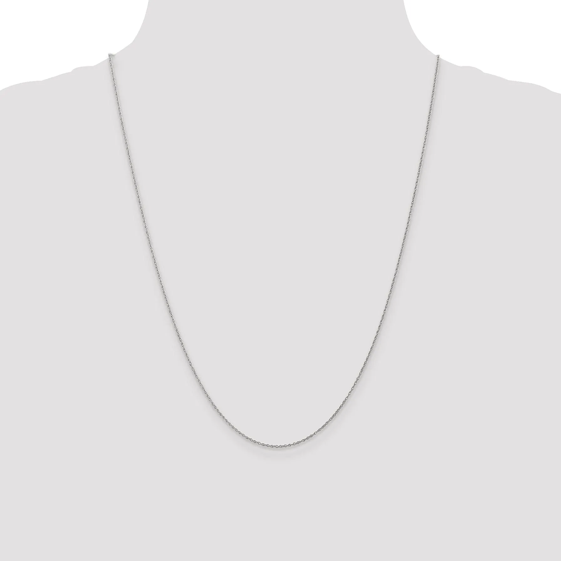 14k White Gold 0.80mm Polished Baby Rope Chain