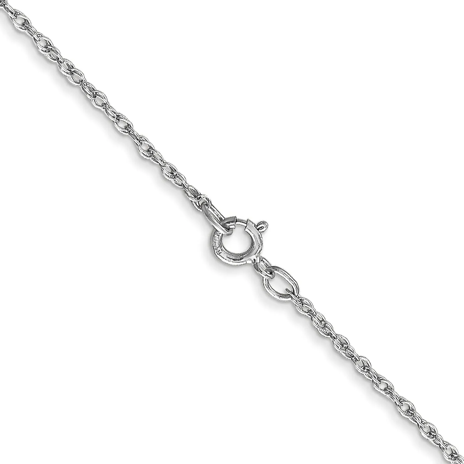 14k White Gold 0.80mm Polished Baby Rope Chain