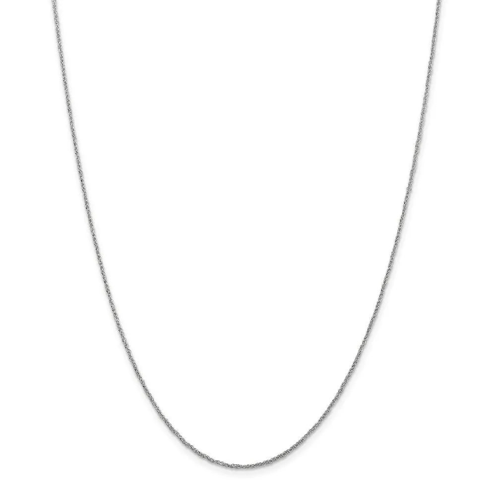 14K White Gold 1.10mm Polished Solid Ropa Chain