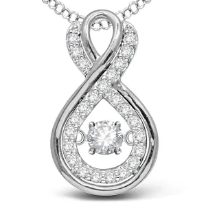 14K White Gold 1/5 Ct.Tw. Moving Diamond Fashion Pendant