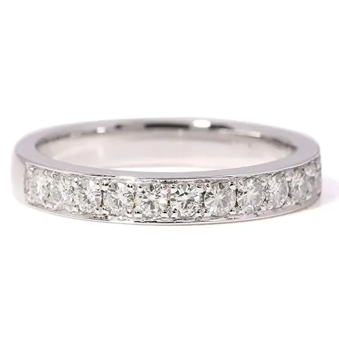 14k White Gold Moissanite Half Eternity / Wedding Band 0.45ct Total