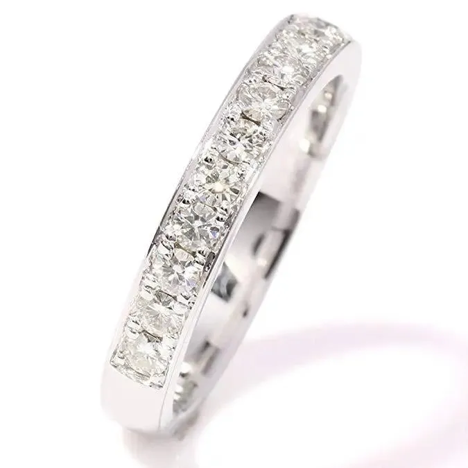 14k White Gold Moissanite Half Eternity / Wedding Band 0.45ct Total