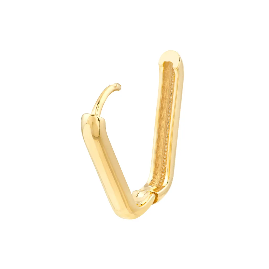 14K Yellow Gold 20mm Oblong Hoop Earrings