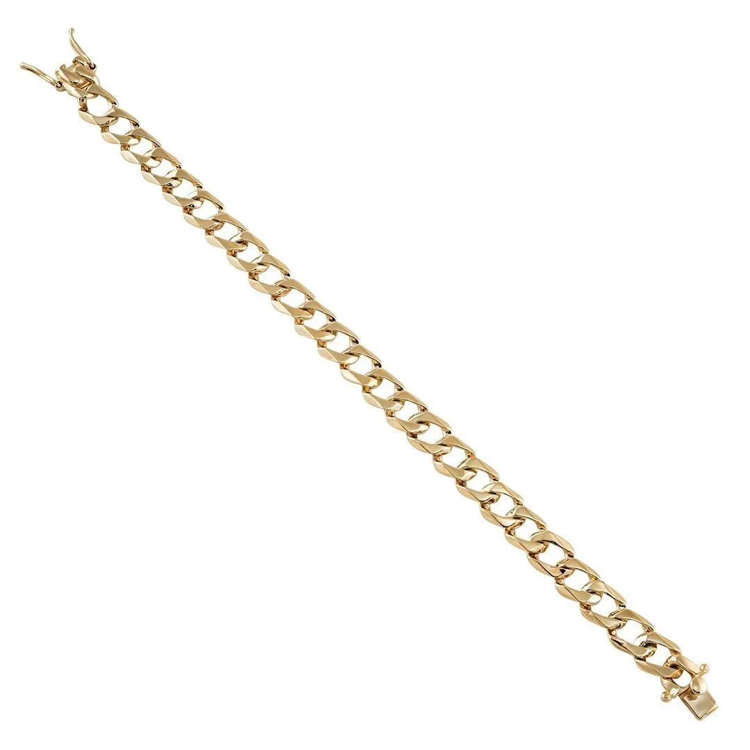 14k Yellow Gold Curb Link Bracelet 9 mm