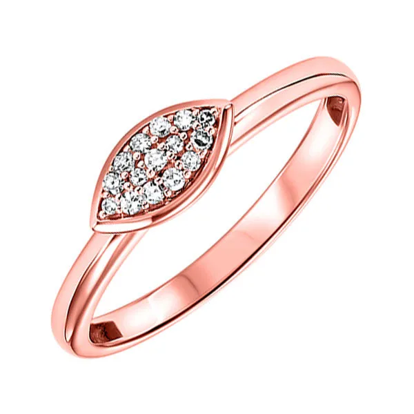 14KT Pink Gold & Diamond Stackable Fashion Ring  - 1/10 ctw