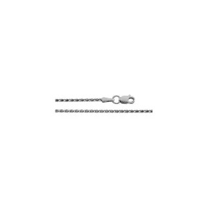 14KWhite Gold Diamond Cut 1.5mm Wheat Chain with Lobster Claw Clasp