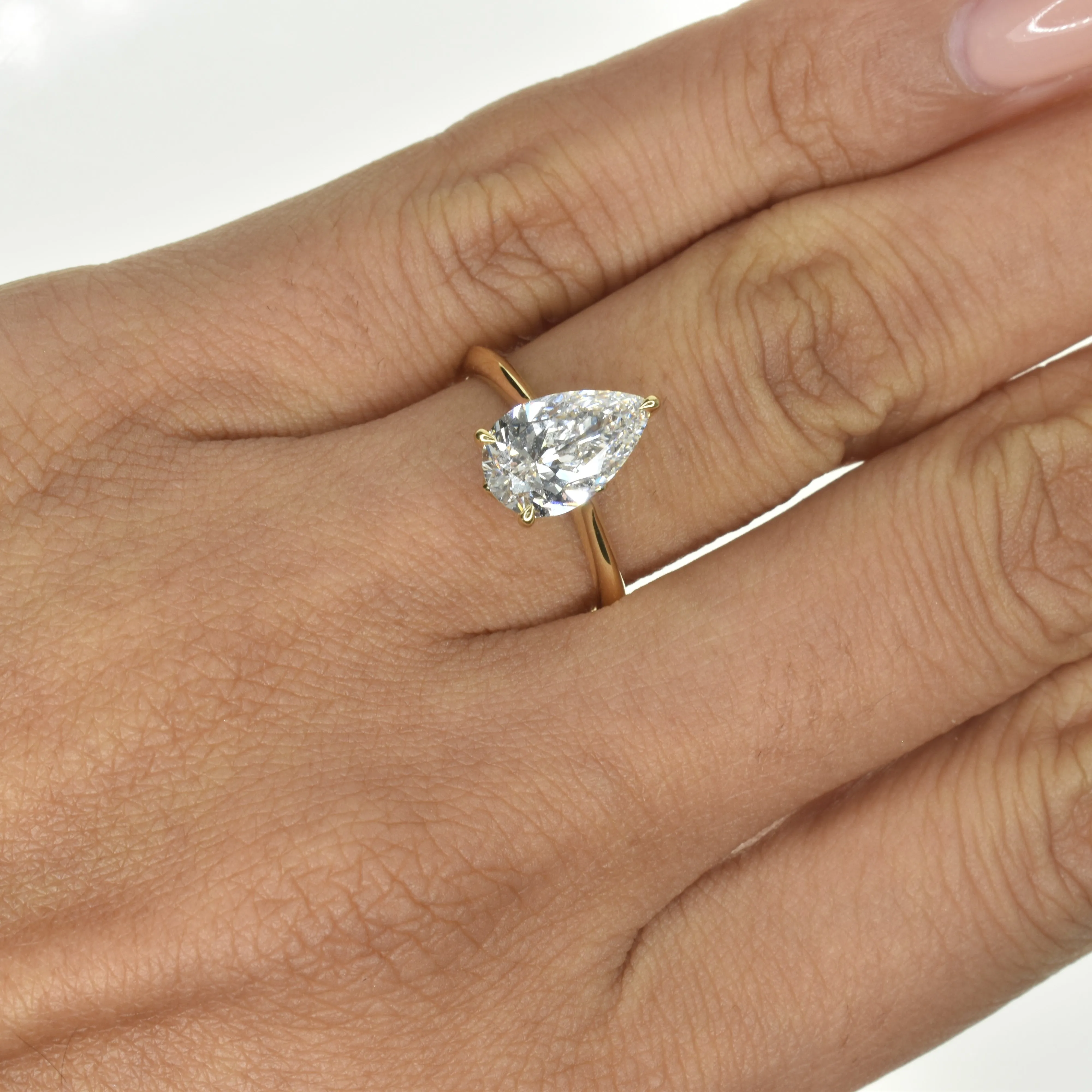 1.6ct Pear Shaped Diamond Engagement Ring