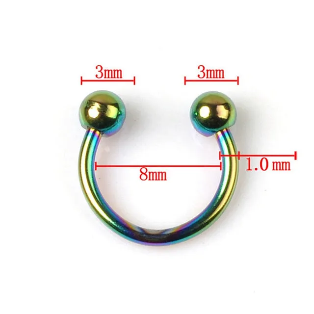 1PC 316L Stainless Steel Horseshoe Bar Lip Nose Hoop Septum Ear Ring Belly Button 1.2G 8/10mm Body Piercing Jewelry