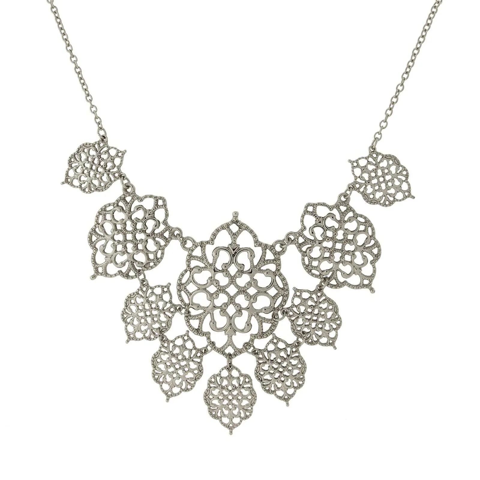 2028 Jewelry Intricate Filigree Bib Necklace 16"   3" Extender