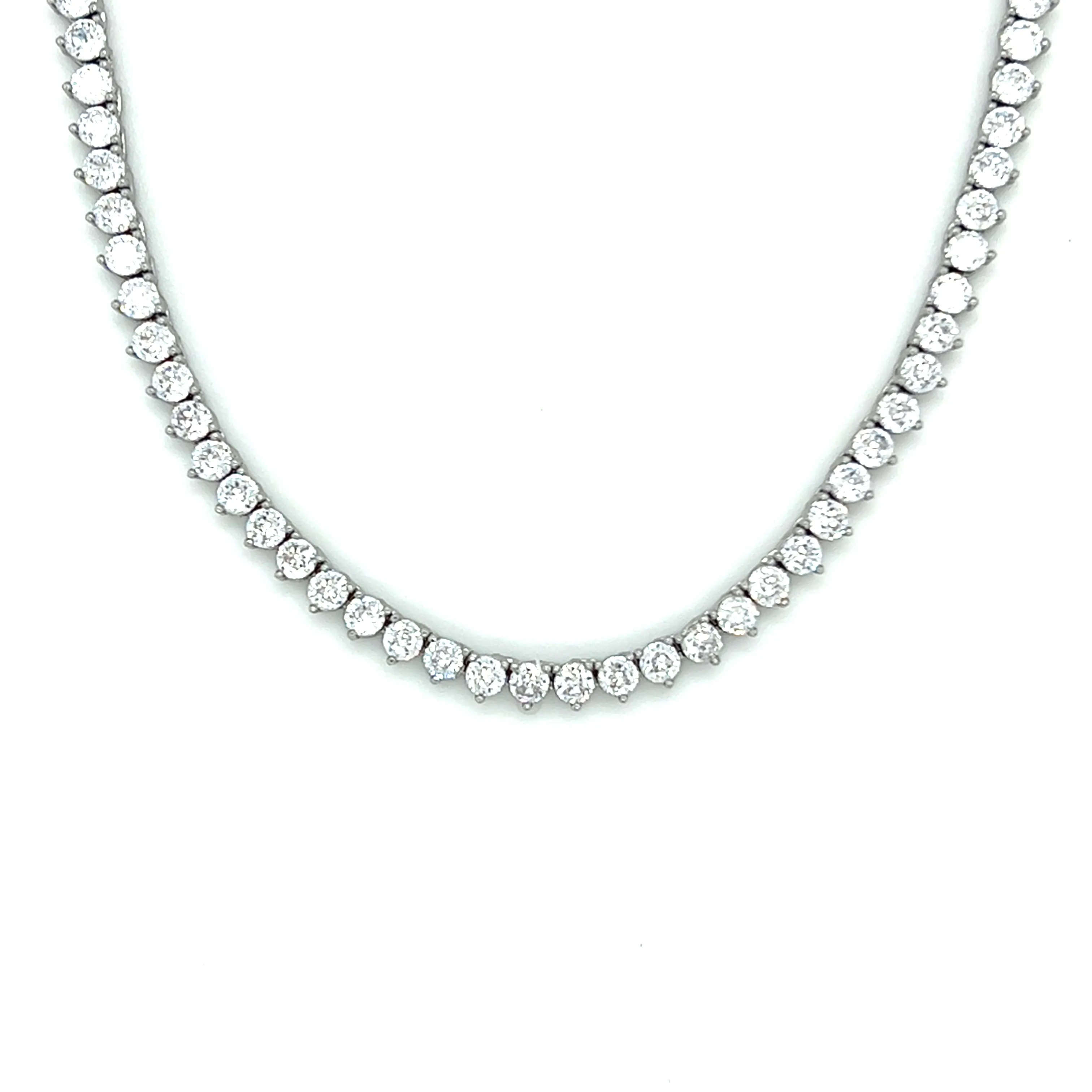 3mm Ibiza Diamond CZ's 3 Prong Tennis Necklace