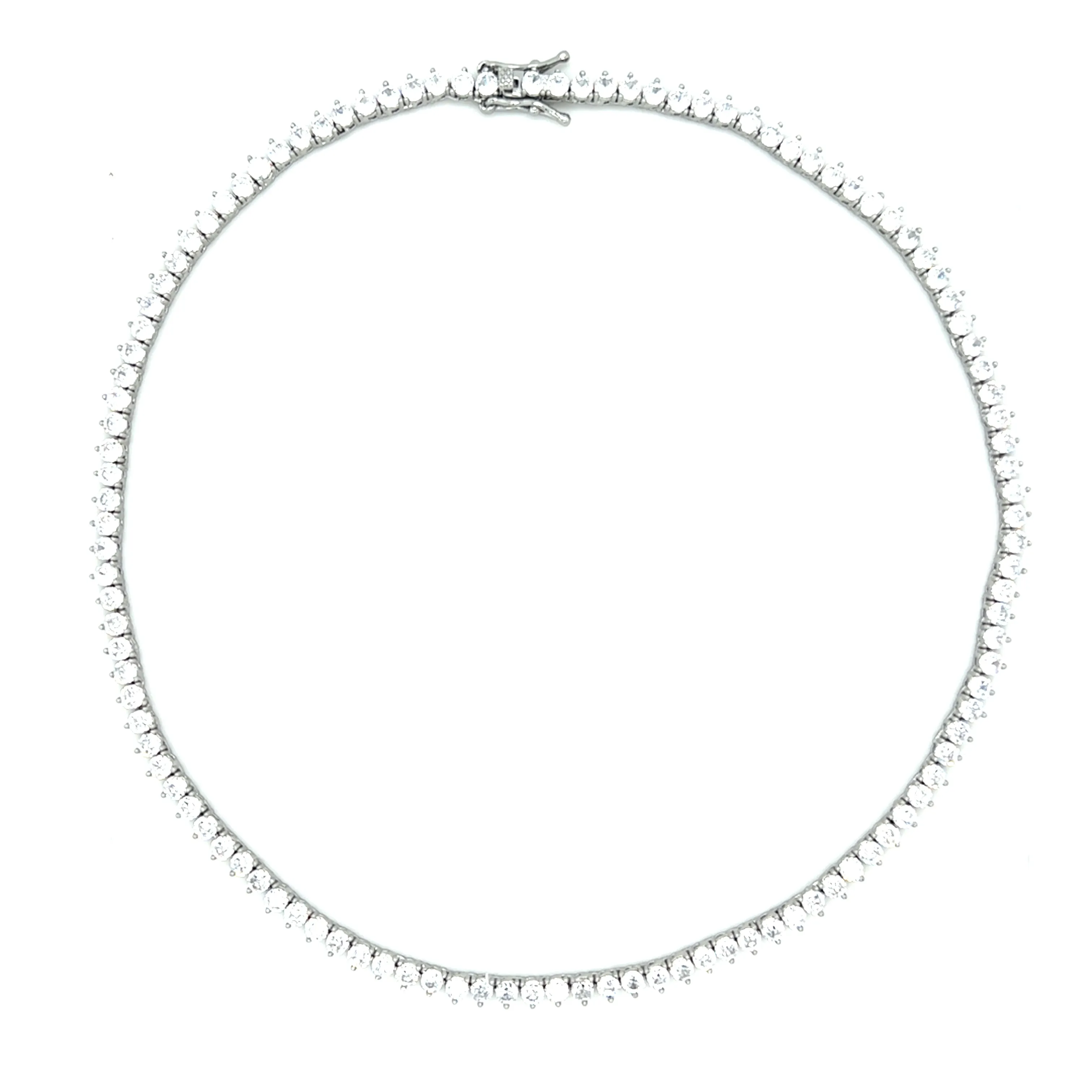 3mm Ibiza Diamond CZ's 3 Prong Tennis Necklace