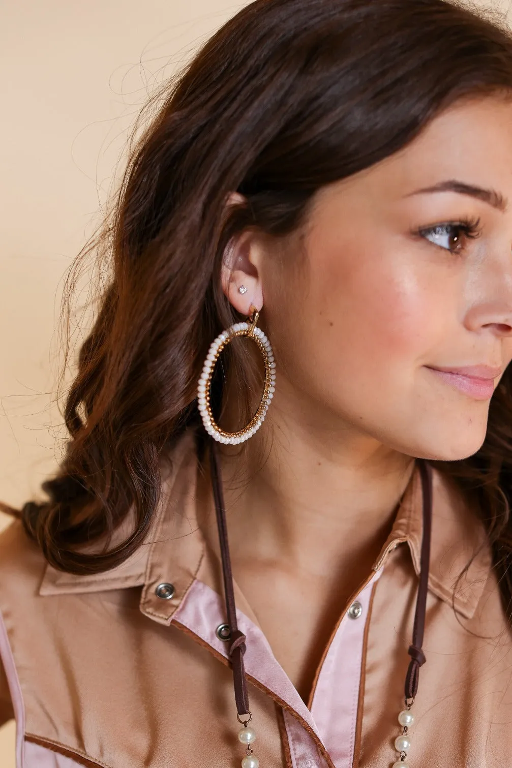 A Bunch of Hoopla Earrings in Cream