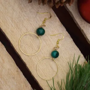 Acai Hoop Earrings in Forest Green