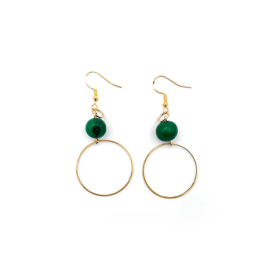 Acai Hoop Earrings in Forest Green