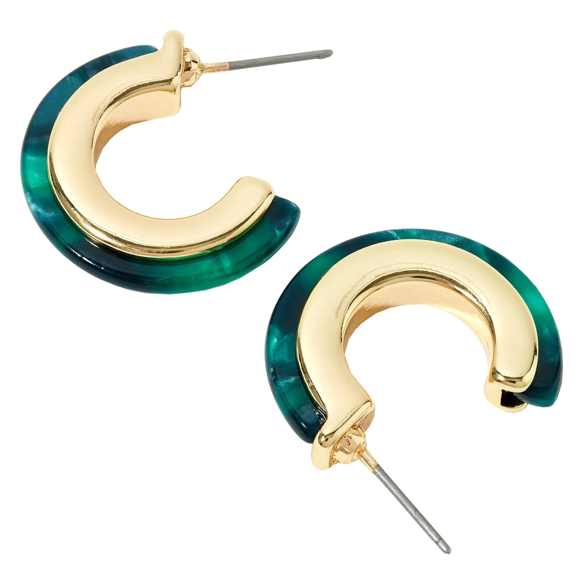 Accessorize London Women's green Willow Resin Metal Hoop