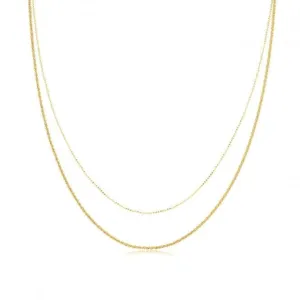 Acotis Silver Gold Plated Multichain Necklace G3405GP