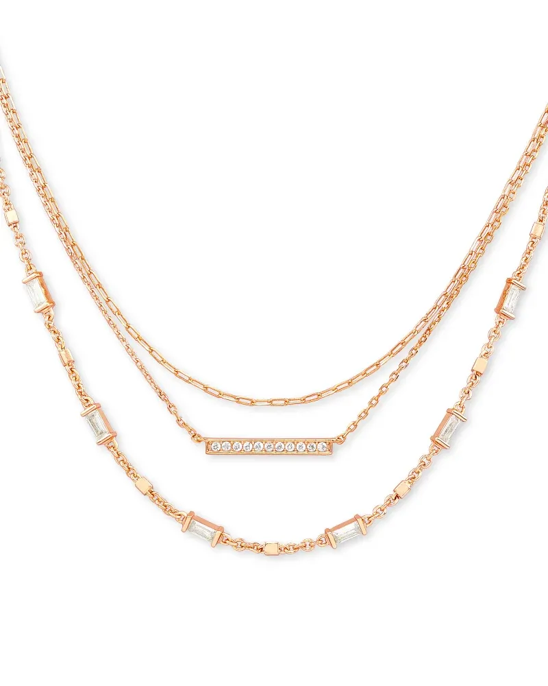 Addison Multi Strand Necklace Rose Gold Metal by Kendra Scott