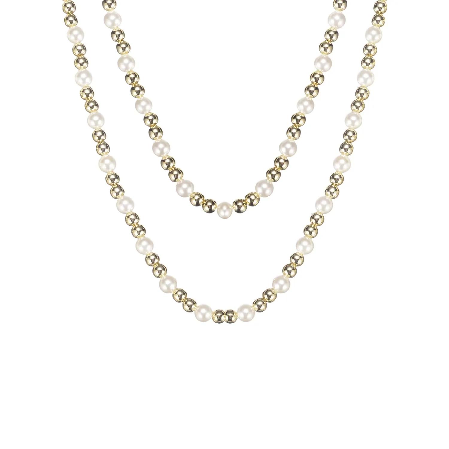 Adorned Pearl Beaded Necklace in Gold