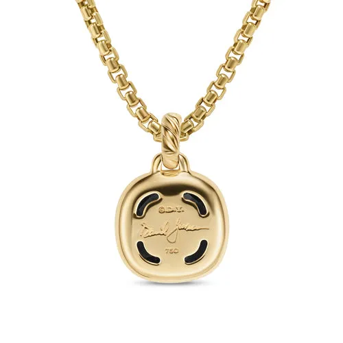 Albion Pendant in 18K Yellow Gold with Black Onyx and Diamonds, 11mm