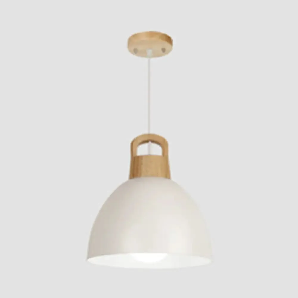 Aluminum Dome Pendant Macaron Hanging Lamp for Kitchen Corridor - 1 Bulb Lighting Solution