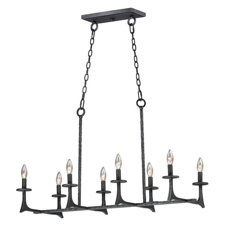 Anvil 16.5" 8 Light Chandelier in Natural Iron