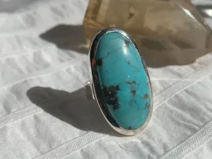 Arizona Turquoise Naevia Adjustable Ring - XLong Oval