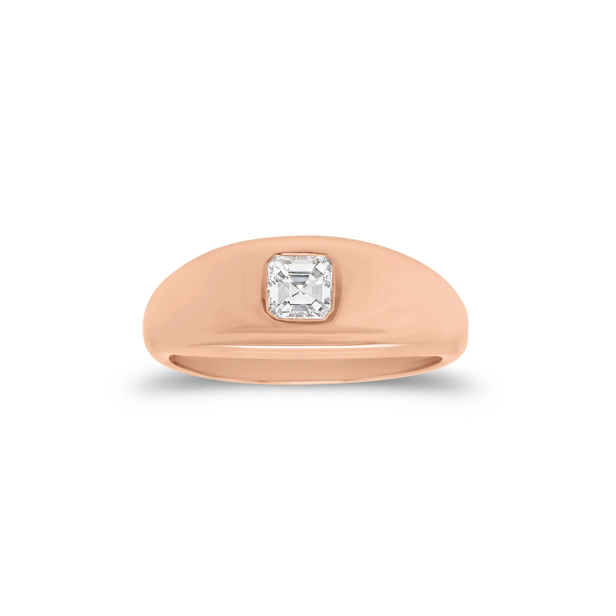 Asscher Cut Diamond Dome Ring