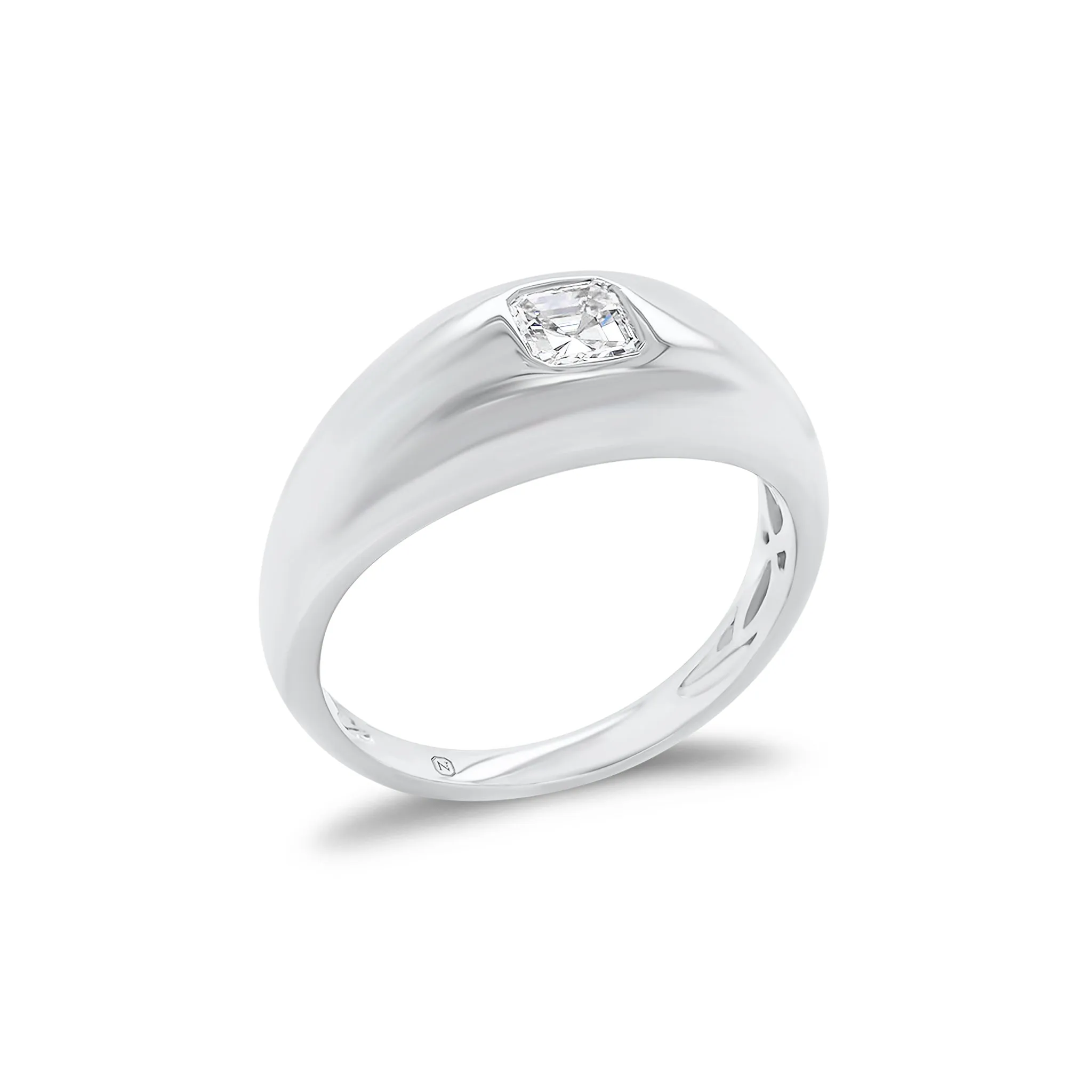 Asscher Cut Diamond Dome Ring