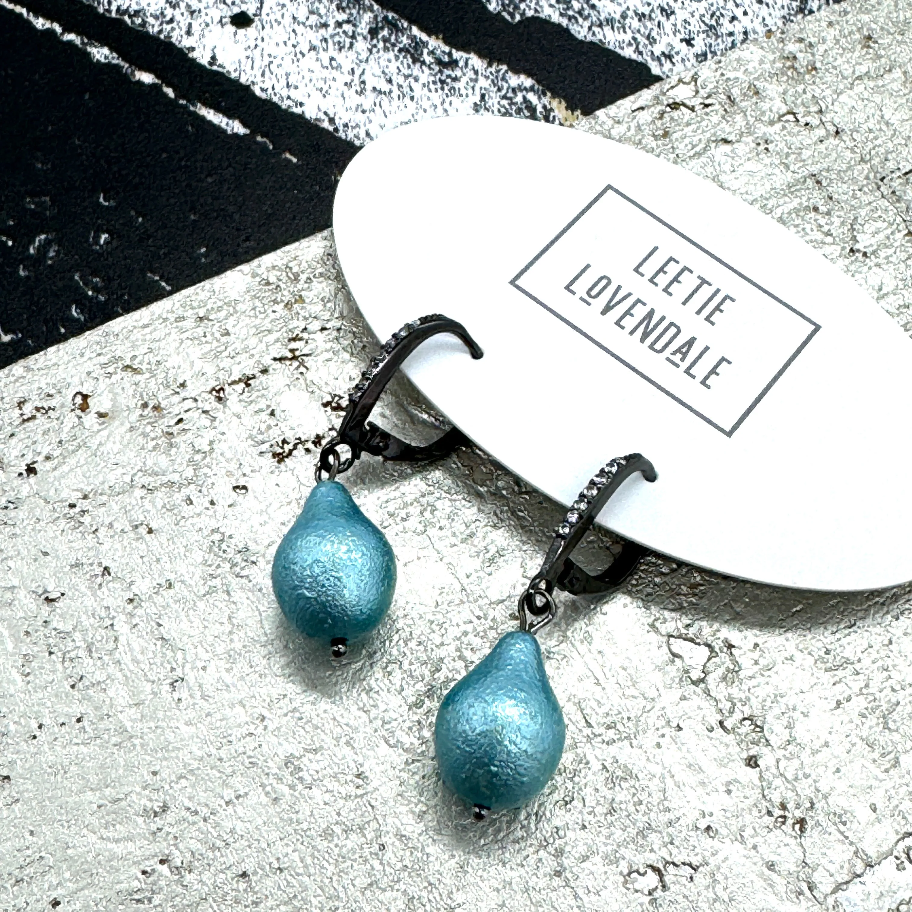 Baby Blue Pearl Drop Earrings