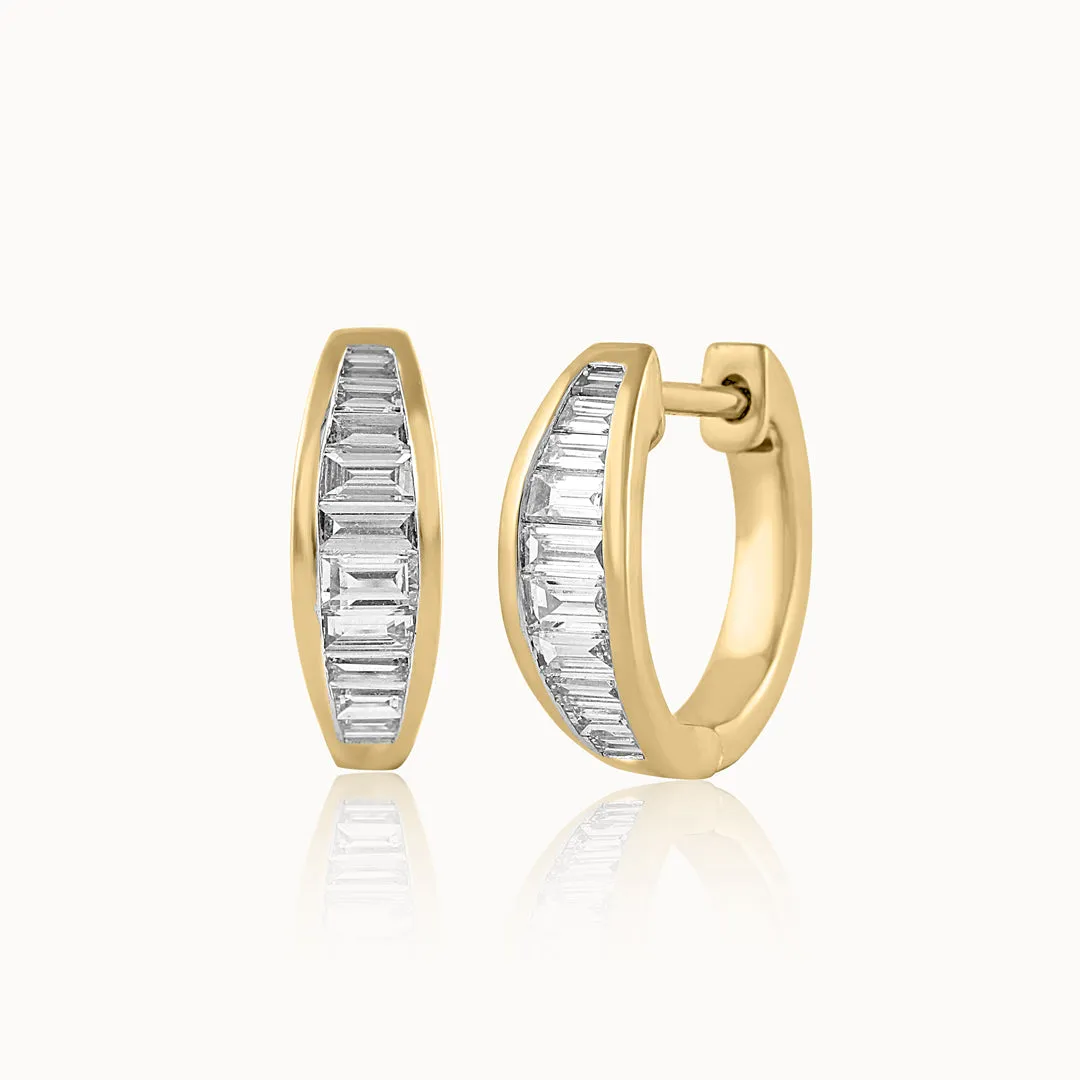 Baguette Diamond Hoops