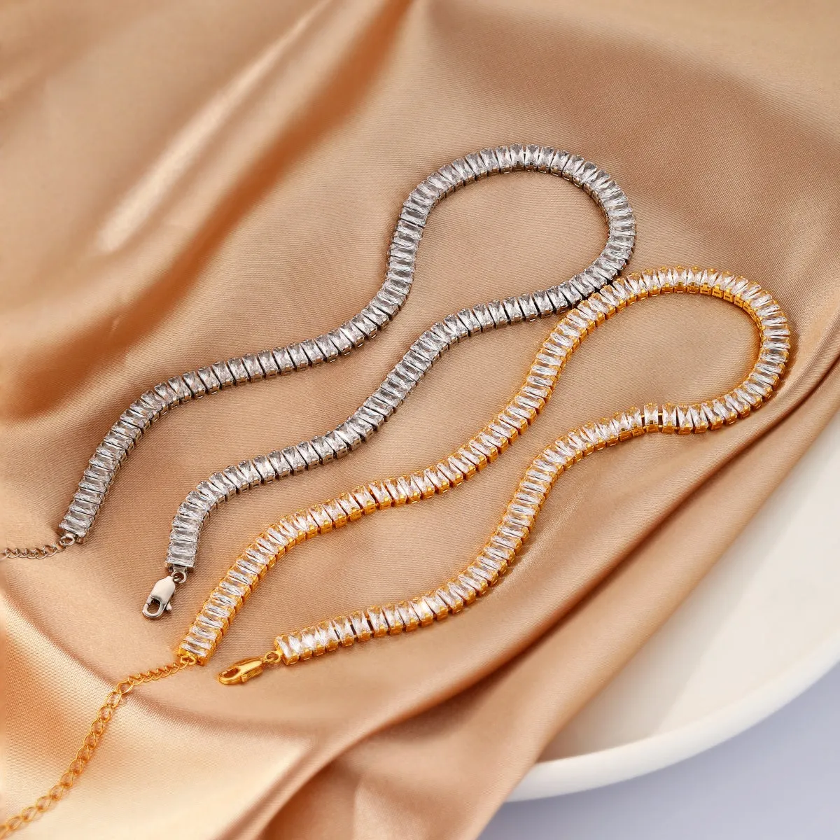 Baguette Tennis Choker Necklace