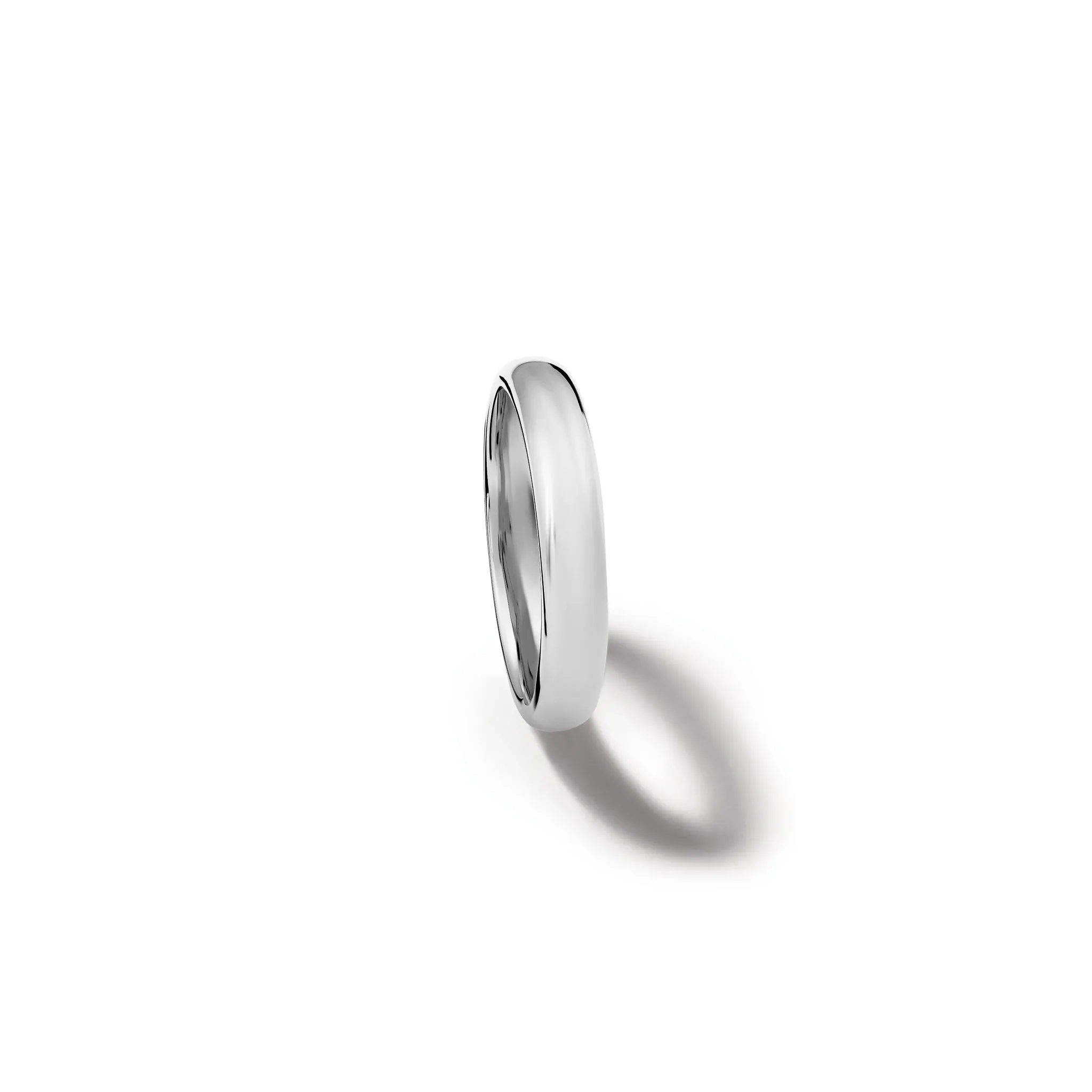 Barrel 4mm Wedding Band 18ct White Gold