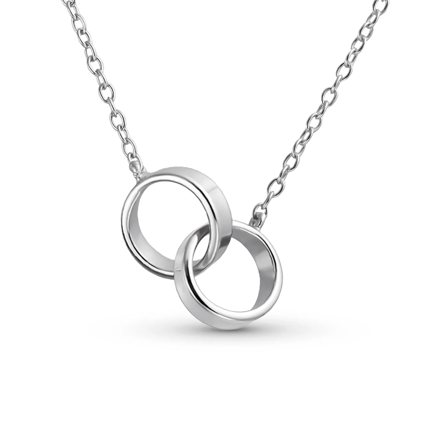 BFF Eternal Friendship Pendant Necklace with Double Infinity Interlocking Circles