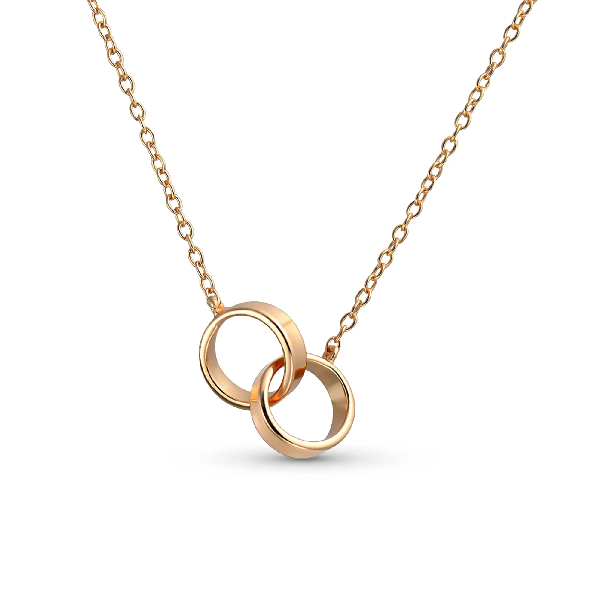 BFF Eternal Friendship Pendant Necklace with Double Infinity Interlocking Circles