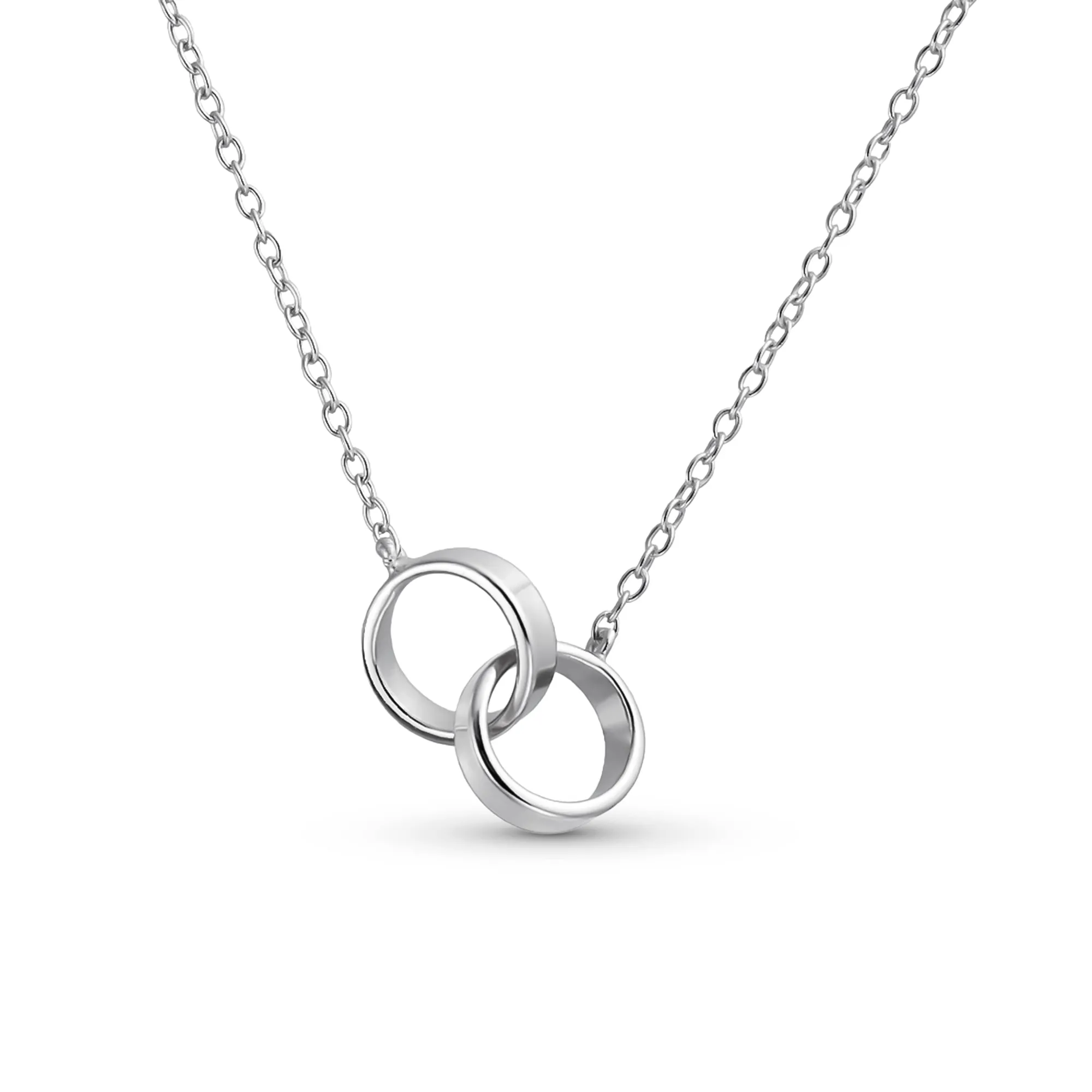 BFF Eternal Friendship Pendant Necklace with Double Infinity Interlocking Circles