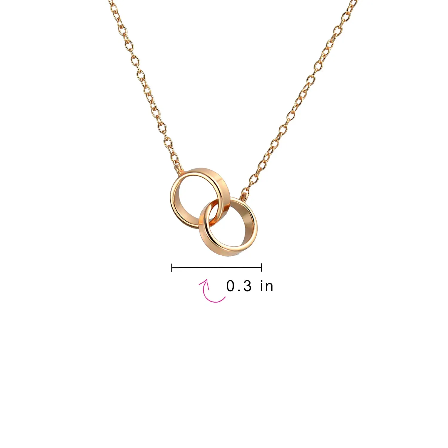 BFF Eternal Friendship Pendant Necklace with Double Infinity Interlocking Circles