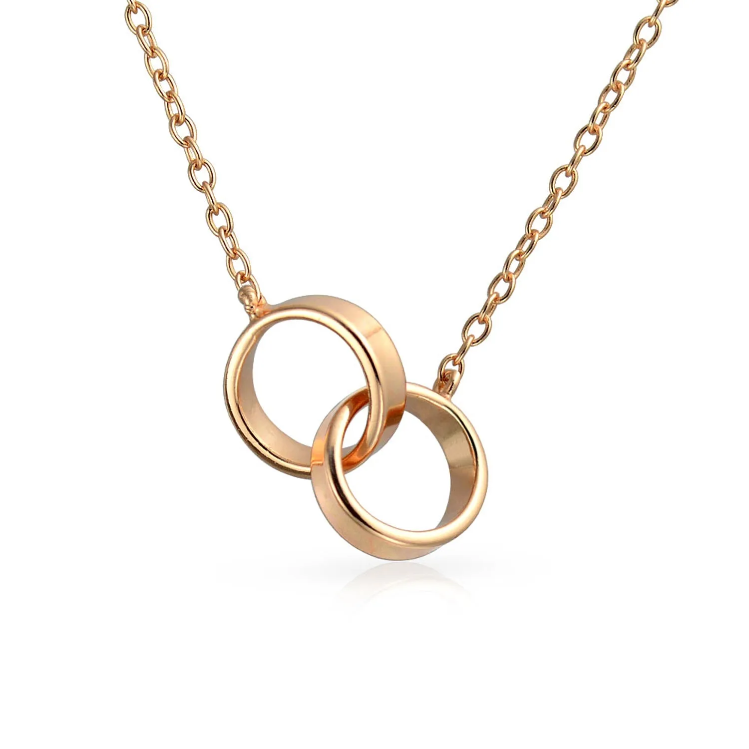 BFF Eternal Friendship Pendant Necklace with Double Infinity Interlocking Circles