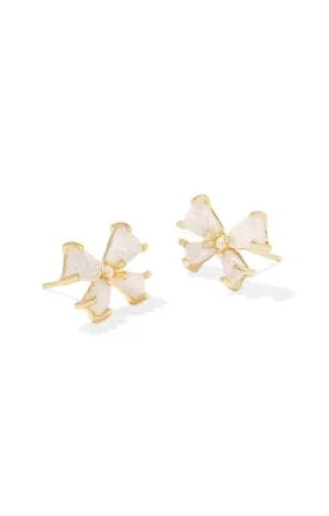 Blair Bow Small Stud Earring in Gold Iridescent Drusy