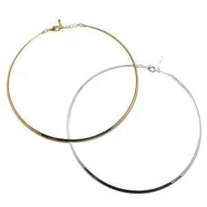 Brass Choker Set Stylish Pair Gold Silver Neckwire Necklaces