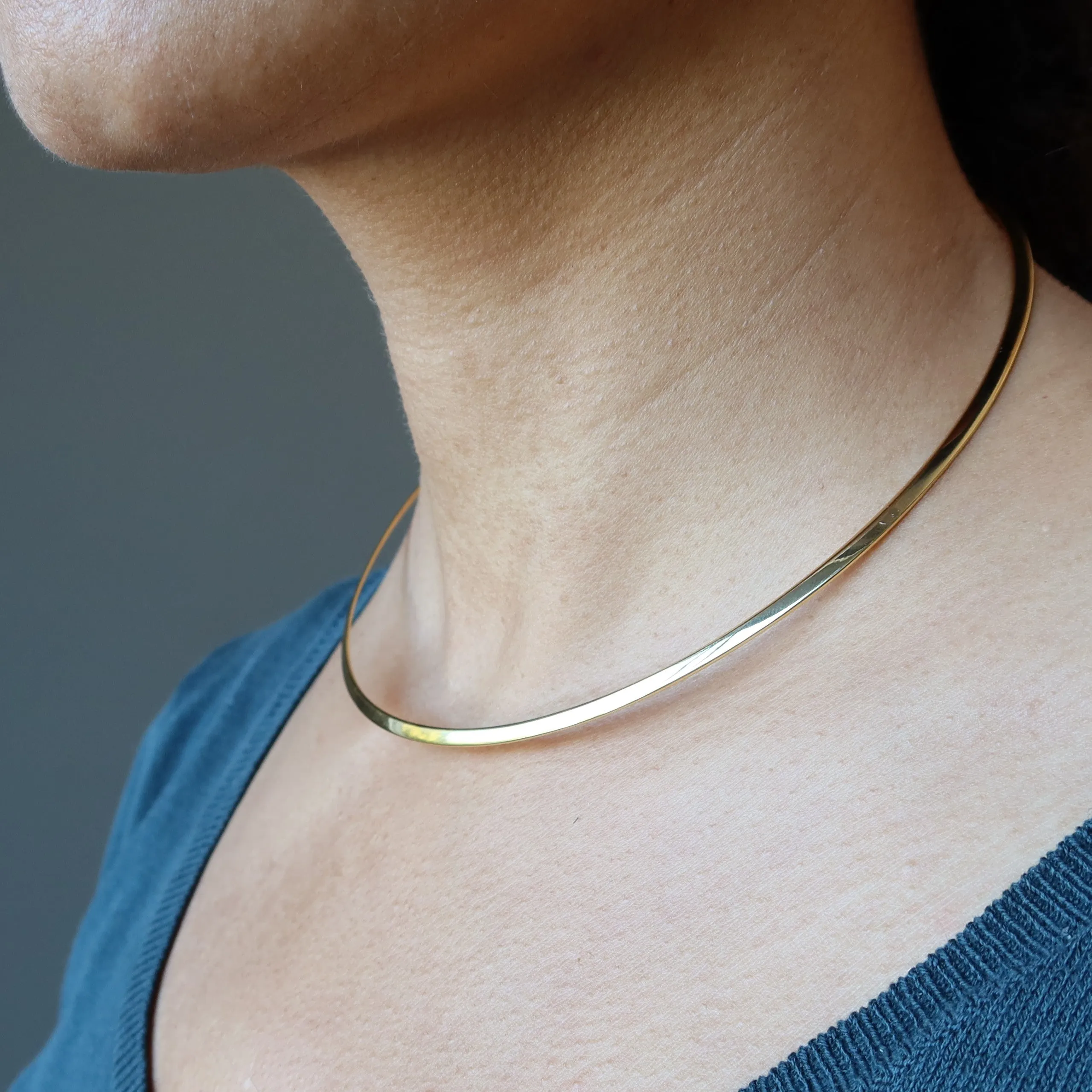 Brass Choker Set Stylish Pair Gold Silver Neckwire Necklaces