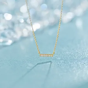 Chain Link Diamond Bar Necklace