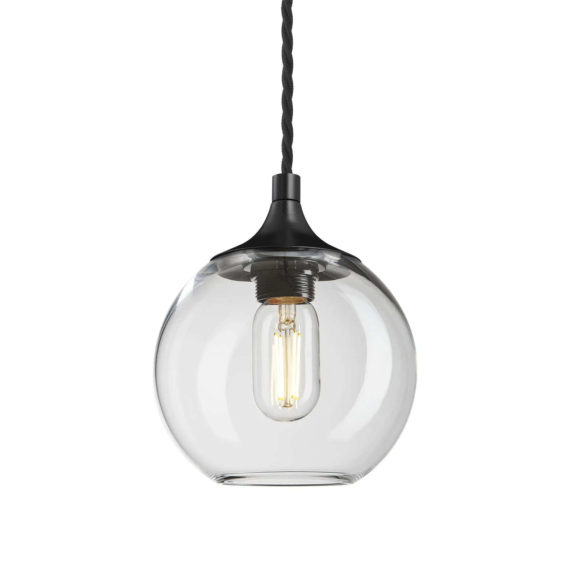 Chelsea Glass Globe Pendant - 7 Inch - Clear